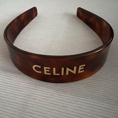 Auth! Celine headband Celine Accessories Jewelry, Celine Hairband, Celine Headband, Celine Clothes, 80s Accessories, Celine Accessories, Outfit Collage, Celine Bag, Brown Aesthetic