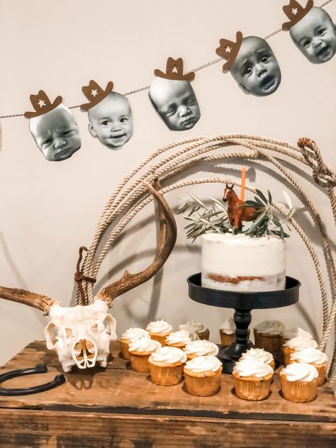 Simple Western Cakes Birthday, My Second Rodeo Birthday Boy, 1st Rodeo Birthday Theme, One Year Old Western Birthday, First Rodeo High Chair Banner, Rowdy One Birthday, Twins First Rodeo Birthday, Our Buckaroo Is Turning Two, First Rodeo Birthday Activities