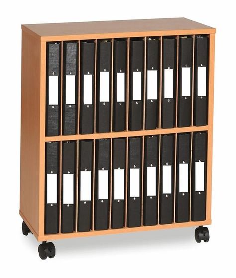 The ring binder storage unit has been designed to hold and store 20 A4 ring binder folders. Perfect for use wi oy9 Woman Office Ideas, Library Furniture School, Cloakroom Storage, Binder School, Folder Storage, File Binder, Binder Storage, Binder Ideas, School Storage