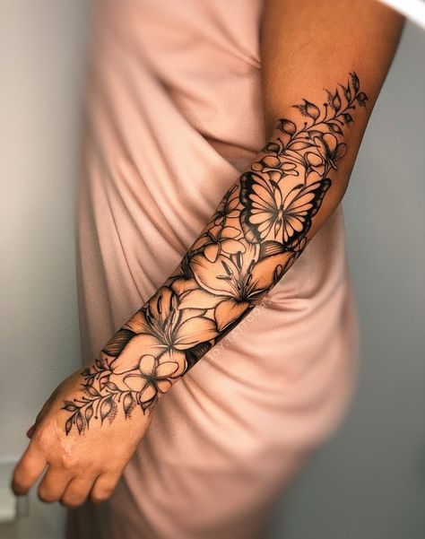 Arm Sleeve Tattoos For Women, Hand Tattoos For Girls, Mommy Tattoos, Forarm Tattoos, Mother Tattoos, Floral Tattoo Sleeve, Forearm Tattoo Women, Leg Tattoos Women, Dope Tattoos For Women