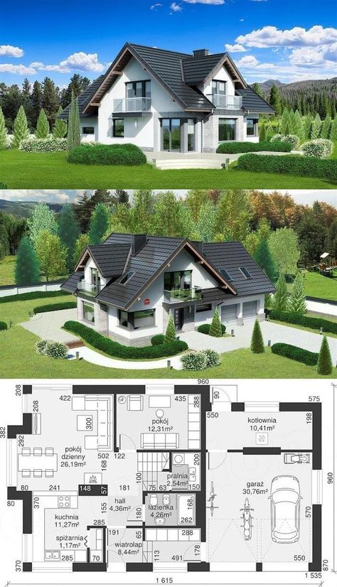 English Country House Plans, Texas Hill Country House Plans, Home Designs Exterior, Modern Barndominium, Country Modern Home, Basement House Plans, Porch House Plans, Two Story House Plans, French Country House Plans