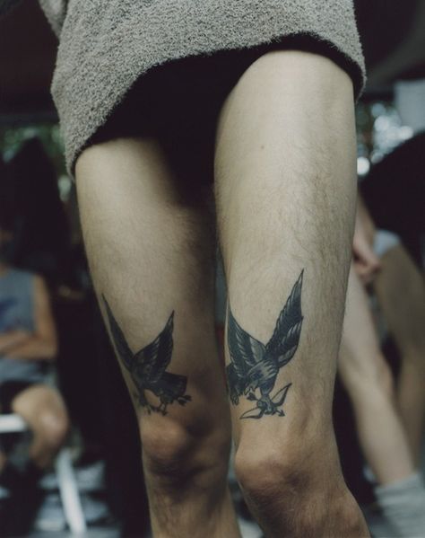 Maison Martin Margiela SS15, Dazed backstage Margiela Tattoo, Tattoos Birds, Harley Weir, Dazed Magazine, Boys Playing, Fashion Menswear, Birds Tattoo, Martin Margiela, 2014 Fashion