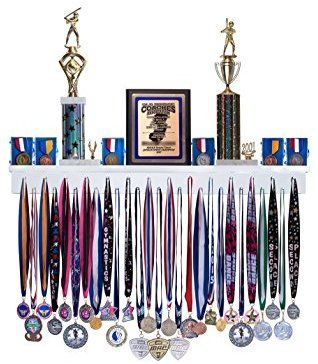 Award Shelves, Trophy Display Shelves, Hanging Medals, Diy Trophy, Medal Hanger Display, Trophy Shelf, Award Medal, Trophy Display, Trophy Plaques