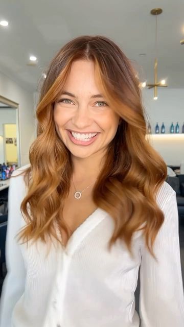 SHEREE // BIXIE BLONDES & BALAYAGE SYDNEY on Instagram: "📳 Last visit we took @tahliagiumelli from blonde to COPPER using gloss that lasts up to 20 shampoos. It’s like a try before you buy commitment right…this is how it faded. Still gorgeous with lighter warmer tones coming through where the old blonde colour was. This visit we decided to make it even richer, Copper with a hint of Auburn, and added a few highlights around the face & nape for a soft money piece. What do you think? Colour & Copper Highlights With Money Piece, Copper Brown With Money Piece, Auburn Hair Highlights, Soft Money Piece, Copper Hair With Blonde Money Piece, Highlights Around The Face, Blonde To Copper, Balayage Copper, Auburn Hair With Highlights