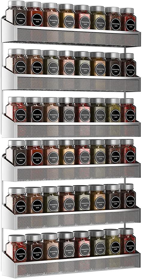 Spice Rack On Pantry Door, Large Spice Rack, Door Spice Rack, Cupboard Pantry, Wall Spice Rack, Spice Rack Organization, Hanging Spice Rack, Shelf For Kitchen, Kitchen Cupboard Organization