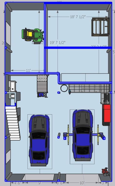 Auto Garage Ideas, Garage Auto Shop Ideas, Mechanic Shop Design, Car Guy House, Mechanic Shop Ideas, Auto Shop Ideas, Garage Layout Ideas, Auto Repair Shop Design, Car Workshop Design