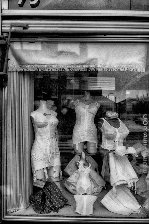 Corsets and chickens: the East End in the 1960s – in pictures | Art and design | The Guardian 1960s Lingerie, Vintage Girdle, Corset Shop, Lingerie Vintage, Classic Lingerie, Retro Lingerie, Fur Coat Vintage, Vintage Corset, Vintage Fur