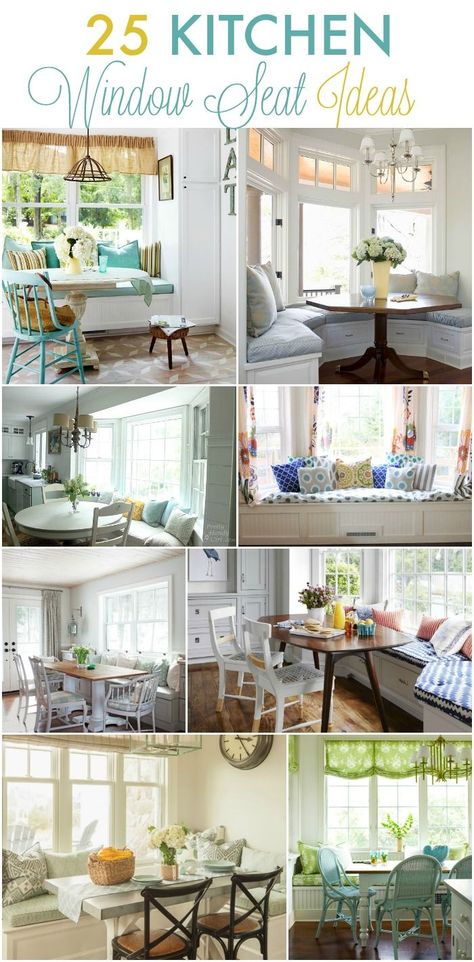 Love all of these! I want to add a kitchen window seat to our bay this year so these are great inspo. 25 Kitchen window seat ideas Kitchen Window Table Ideas, Window Bench Table Kitchen, Table For Bay Window Kitchen, Small Bay Window Breakfast Nook, Round Bay Window Seat, Breakfast Nooks Bay Window, Window Seating In Kitchen, Kitchen Table In Front Of Window, Window Seat Kitchen Table