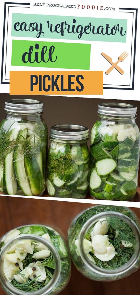 Homemade Refrigerator Pickles, Refrigerator Dill Pickles, Refrigerator Pickles Dill, Easy Pickling Recipes, Easy Pickle, Homemade Pickles Dill, Quick Pickles, Dill Pickle Recipe, Pickling Salt