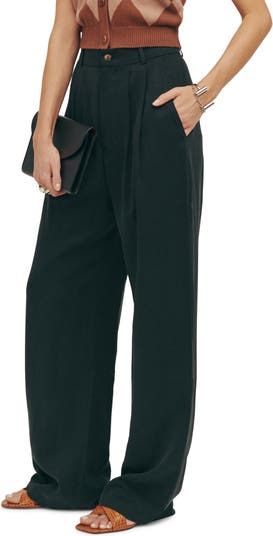 Reformation Mason Wide Leg Pants | Nordstrom Pleat Pants, High Waist Wide Leg Pants, Linen Blend Pants, Flare Trousers, Pleated Pants, Wide Legs, Badgley Mischka, Trouser Jeans, Straight Leg Pants