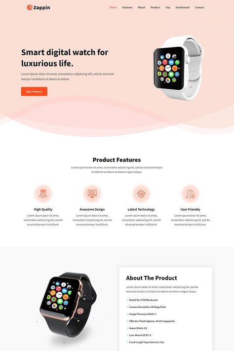 Single Product Website Design, Product Landing Page, Corporate Web Design, Website Color Schemes, Best Landing Page Design, Web Ideas, Web Design Websites, Web Design Mobile, Handmade Watch Bands