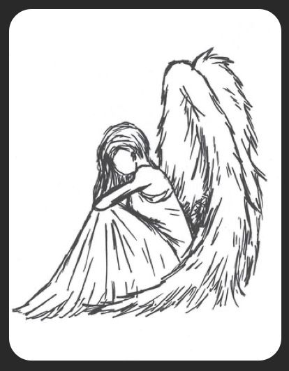 Tumblr Drawings Easy, Tumblr Sketches, Angel Sketch, Angel Coloring Pages, Scary Drawings, Tumblr Drawings, Doll Drawing, Easy Drawings For Beginners, Drawing Hands