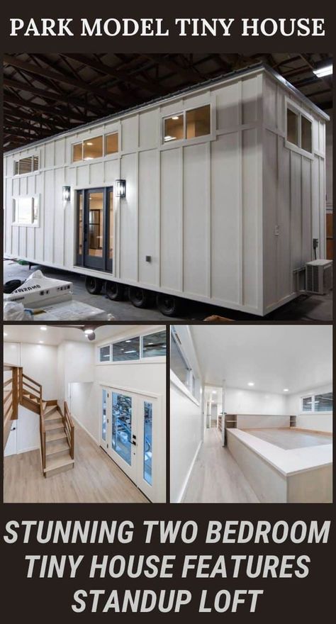 Tiny House With 2 Lofts, 2 Bedroom Tiny House On Wheels, 2 Bed Tiny House, Double Loft Tiny House, Tiny House Plans On Wheels, 2 Story Tiny House, Bed Tiny House, Tiny House 2 Bedroom, 2 Bedroom Tiny House