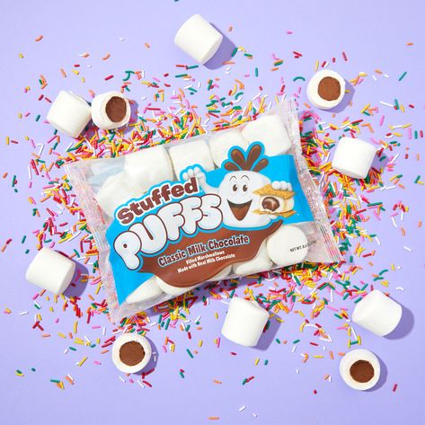 New work for my yummiest client - Stuffed Puffs! Seriously delicious marshmallows stuffed with real milk chocolate, makes for the perfect s'more (but honestly I eat them plain too lol)! They make for the perfect summertime treat. Check out more photography inspo at briannalevay.com Marshmallow Product Photography, Marshmallow Photoshoot, Marshmallow Photography, Candy Photoshoot, Candy Photography, Chocolate Marshmallows, Texture Photography, Product Photographer, Still Life Photographers