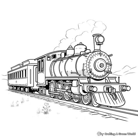 Please enjoy these Steam Train coloring pages! Train Coloring Pages Free Printable, Train Drawing, Train Coloring Pages, Kindergarten Coloring Pages, Diy Birthday Party, Natural Toys, Steam Train, Train Pictures, Crafty Gifts