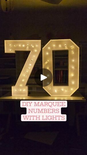 33 reactions · 11 comments | DIY 70th Birthday Decorations, Light-up Marquee Numbers using foam board from @dollartree!
I got the lights from @walmart
And the tools I'm using are from @blackanddecker_us 

Comment: Marquee 
For links to all the supplies I used!!

#ginaccreates #crafting #diy tutorial #diymarquee #marqueenumbers #foamboard #dollartreediy #dollartreecraft #cuttingfoamboard #partydecor #70thbirthdayideas #70sparty #diypartyideas | Gina C. Creates | Cricut • DIY Crafts • SVG Files | ginaccreates · Original audio Diy 70th Birthday Decorations, Marquee Numbers, 70th Birthday Decorations, Dollar Tree Crafts, 70th Birthday, Dollar Tree Diy, Foam Board, Diy Party, The Tools