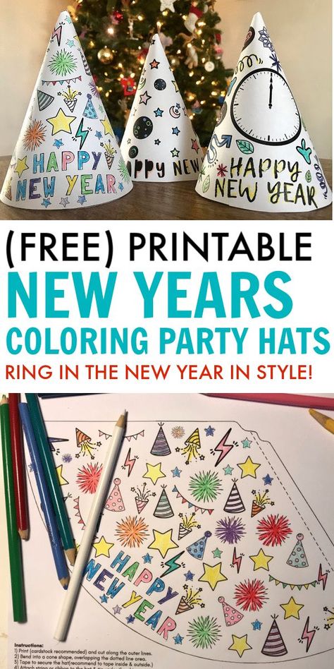 New Years Eve Countdown Ideas, News Years Crafts For Kids, New Years With Kids, New Year's Eve Crafts, Kids New Years Eve, New Year's Eve Activities, January Crafts, New Year's Party, New Year Art