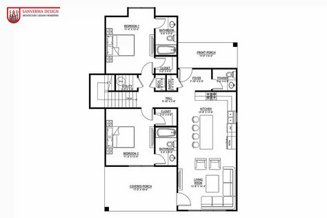 Single Family House floor plan is 2000 Sq. Ft. with 4 bedrooms, 4.5 baths House Plan 2000 Sq Ft, 2000 Sq Ft House Plans, 2000 Sq Ft House, Custom Floor Plans, 4 Bedroom House Plans, Floor Plan 4 Bedroom, Extra Bedroom, Family House Plans, House Floor