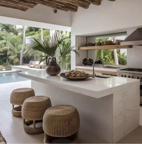 Bali Interior Design, Townhouse Remodel, Mediterranean Kitchen Design, Bali Style Home, Mediterranean Interior Design, Mediterranean Interior, Bali House, Mediterranean Kitchen, Beach House Kitchens