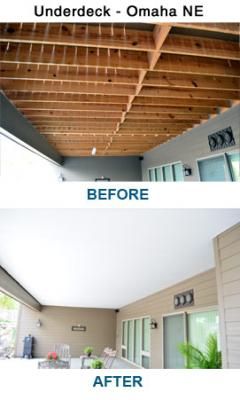 Underside Of Deck Ideas, Deck Ceiling Ideas, Underdeck Ceiling, Water From Above, Under Deck Roofing, Under Deck Drainage System, Deck Ceiling, Under Deck Ceiling, Under Deck Drainage