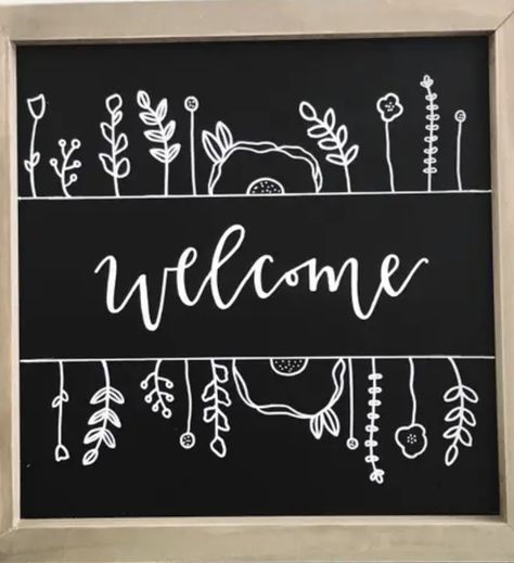 Boho Chalkboard Art, Kindness Chalkboard Art, Welcome Whiteboard Art, Welcome Blackboard Ideas, Chalk Board Quotes Ideas, Craft Fair Chalkboard Sign, Welcome Chalkboard Art, Black Board Design Chalkboards, Welcome Home Chalkboard Art