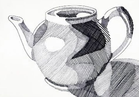 Teapot Drawing, Scribble Drawings, Perspective Pictures, Value Drawing, Figure Ground, Illustration Styles, Object Drawing, Contour Drawing, Cross Hatching