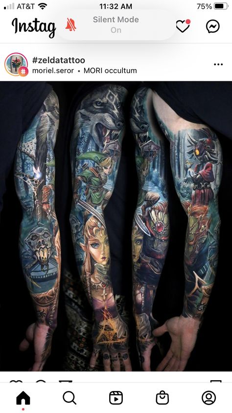 Legend Of Zelda Sleeve Tattoo, Nerd Sleeve Tattoo, Zelda Sleeve Tattoo, Zelda Tattoo Sleeve, Stormlight Tattoo, Video Game Tattoo Sleeve, Legend Of Zelda Tattoo Ideas, Zelda Tattoo Ideas, Zelda Sleeve