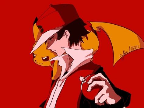 Red Pokemon Pfp, Trainer Red Pokemon, Pokemon Red Fanart, Red Pokemon Trainer, Pikachu Fanart, Glitchy Red, Red Pokemon, Pokemon Trainer Red, Trainer Red