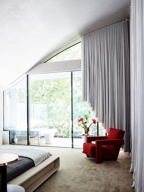 Latest Decorating Trends, Pop Of Red, Stylish Curtains, Rustic Curtains, Vogue Living, Gold Kitchen, Vogue Australia, In The Bedroom, Stunning Interiors