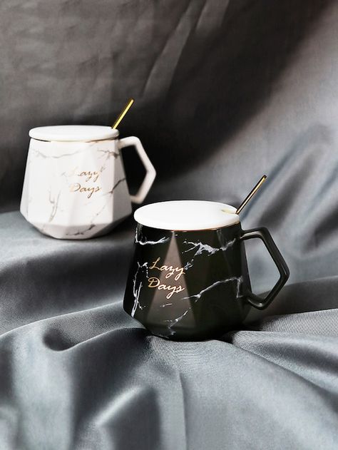 Marble Pattern Mug 1pc | SHEIN Coffee Cups Unique, Kitchen Decor Collections, Marble Mugs, Kitchen Accessories Storage, Pattern Mug, Cute Kitchen, Cool Mugs, Cute Cups, Marble Pattern