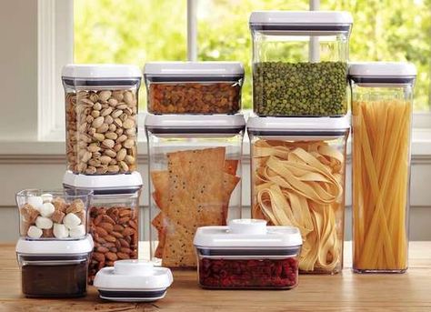 Food Storage Containers Williams And Sonoma, Oxo Containers, Oxo Pop Containers, Cereal Containers, Pantry Makeover, Airtight Storage, Creme Dessert, Vacuum Storage, Food Storage Container Set