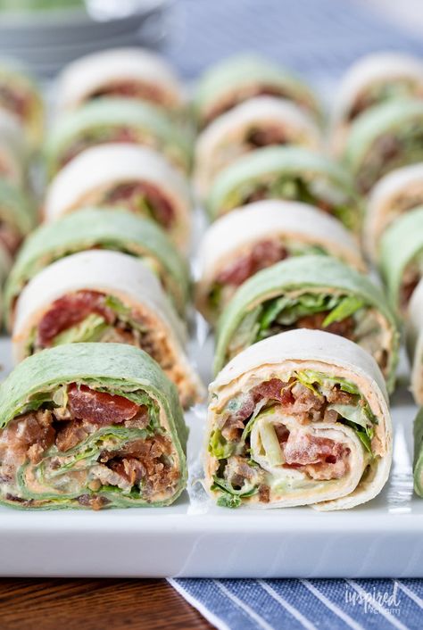 Rolled Up Sandwiches, Ranch Blt Pinwheels, Charcuterie Board Ideas Sandwiches, Blt Sushi Roll, Snail Sandwich Wraps, Sandwich Rolls Ups, Blt Party Sandwiches, Bread Pinwheel Sandwiches, Blt Tortilla Wraps