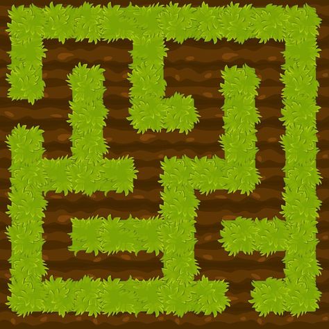 Education logic game bush on ground labyrinth for kids. Isolated simple square maze. UI background Labyrinth For Kids, Labyrinth Game, Maze Game, Logic Games, Game Background, Labyrinth, Logic, Game Design, Adobe Stock