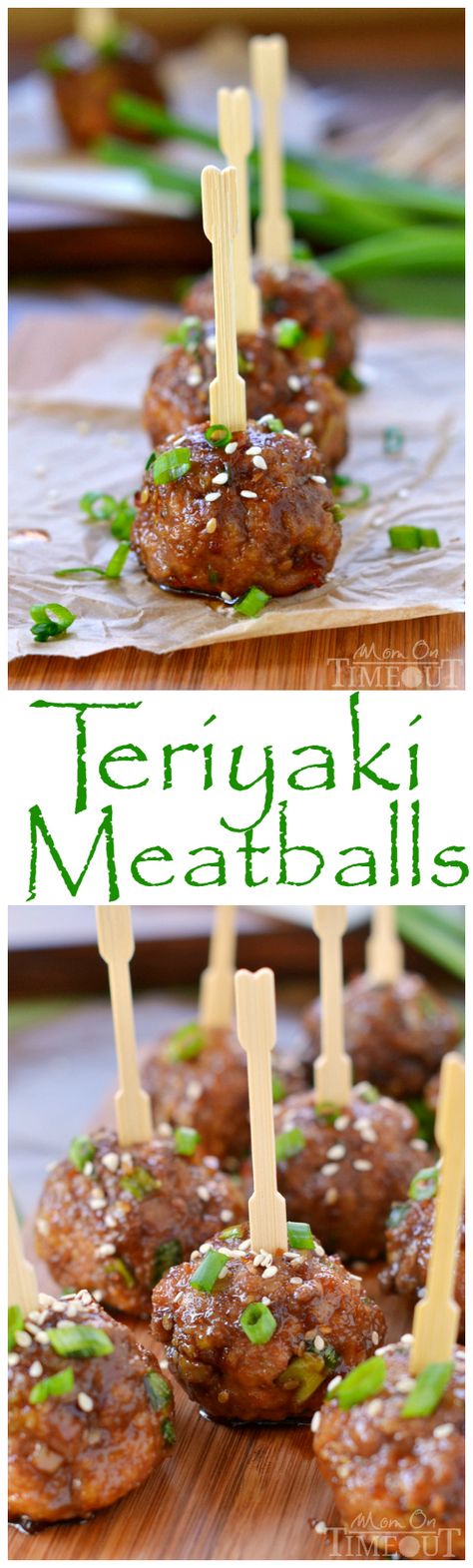 These delicious Teriyaki Meatballs make for a killer appetizer for game day or an amazing dinner when served over a bed of rice! An easy recipe that you'll find yourself making again and again. | Mom On Timeout Teriyaki Meatballs, Diy Easy Recipes, Think Food, Finger Food Appetizers, Snacks Für Party, Party Food Appetizers, Meat Dishes, Yummy Appetizers, Appetizers For Party