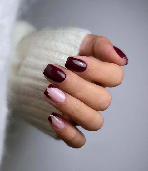 Square Brown Nail Designs, Shellac Nails Fall, Autumn Manicure, Classy Acrylic, Colourful Nails, Kutek Disney, Wine Nails, Milky Nails, Winter Nails Acrylic