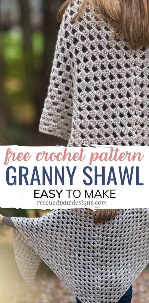 Triangle Shawl Crochet Pattern Free, Triangle En Crochet, Shawl Crochet Pattern Easy, Granny Shawl, Prayer Shawl Crochet Pattern, Crochet Scarf Patterns, Prayer Shawl Patterns, Crochet Triangle Shawl Pattern, Poncho Au Crochet