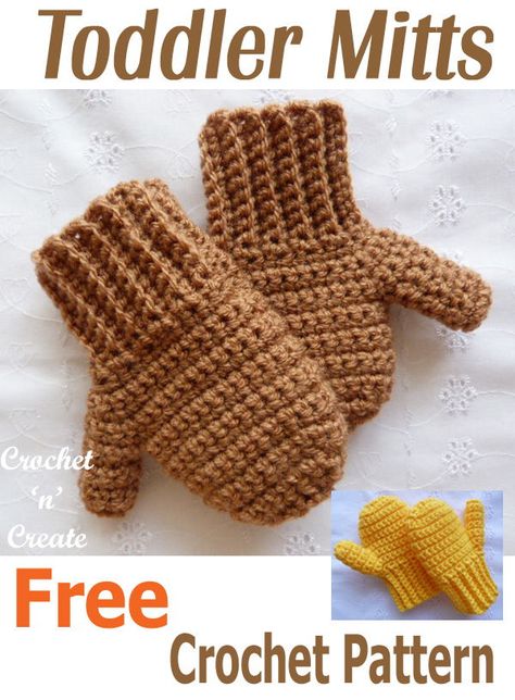 Keep those little one's fingers warm with this FREE crochet pattern for toddler mitts. #childrenscrochetmitts #crochetncreate #babycrochet Crochet Pattern Mittens Free, Crochet Mittens For Toddlers, Kids Mittens Knitting Pattern Free, Free Toddler Hat Crochet Pattern, Crochet Hats Toddler, Crochet Children's Mittens Free Pattern, Children Mittens Crochet Pattern, Toddler Mittens Knitting Pattern Free, Crochet Kids Gloves Free Pattern