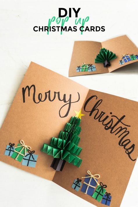 DIY Pop Up Christmas Cards - Christmas Tree Card - Sweet Teal Creative Diy Christmas Cards, Christmas Cards Christmas Tree, Christmas Card Ideas Pop Up, X Mas Cards Diy, Christmas Cards Pop Up, Gift Card Diy Ideas, Diy Christmas Cards Ideas Creative, Christmas Card Pop Up, New Year Cards Diy