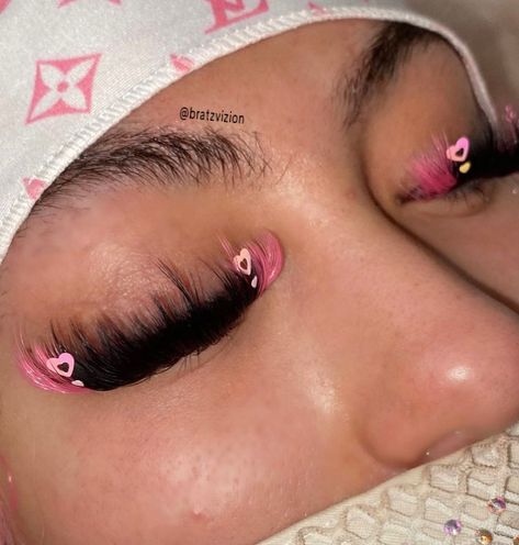 lash extensions 
heart
decals 
pink lashes 
pink Lash Extensions Styles With Glitter, Lash Extensions With Color And Glitter, Pink Glitter Lashes, Pink And Black Lashes, Pink Lashes Extensions, Lash Extensions With Glitter, Valentines Lash Extensions, Lash Extension Inspiration, Lash Extensions With Pink