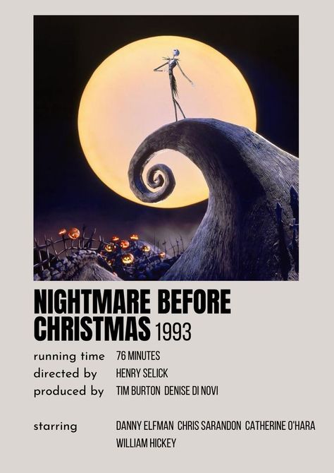 The Night Before Christmas Poster, Nightmare Before Christmas Polaroid, Night Before Christmas Movie, Christmas Polaroid, Alternative Posters, Chris Sarandon, Novi Stars, Danny Elfman, Catherine O'hara