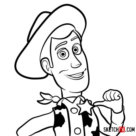 How to draw Woody's face | Toy Story - Step by step drawing tutorials Ken From Toy Story, Woody Drawing, Toy Story Pictures, Easy Drawing Guides, Sheriff Woody, Disney Character Drawing, Story Animated, Jessie Toy Story, Drawing Toys