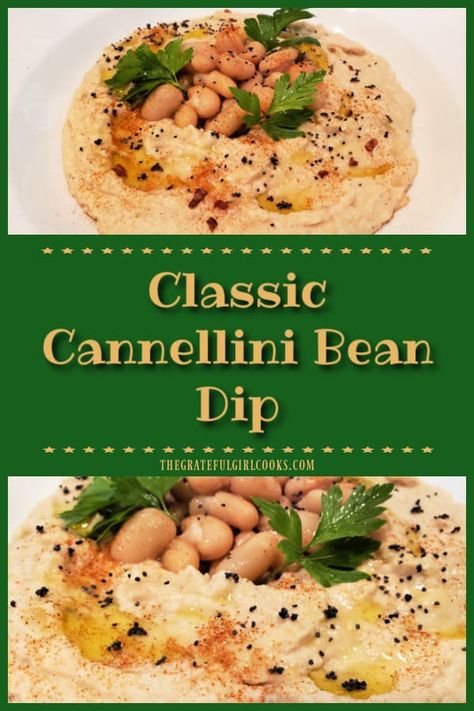 Classic Cannellini Bean Dip is a simple, delicious appetizer! Make it in 10 minutes, then serve with crackers or pita chips for dipping! via @gratefuljb Cannellini Bean Dip, Canellini Beans, Beans Benefits, Savory Dips, Olive Oil Dip, Cannellini Bean, Bean Dip Recipes, White Bean Dip, Girl Cooking