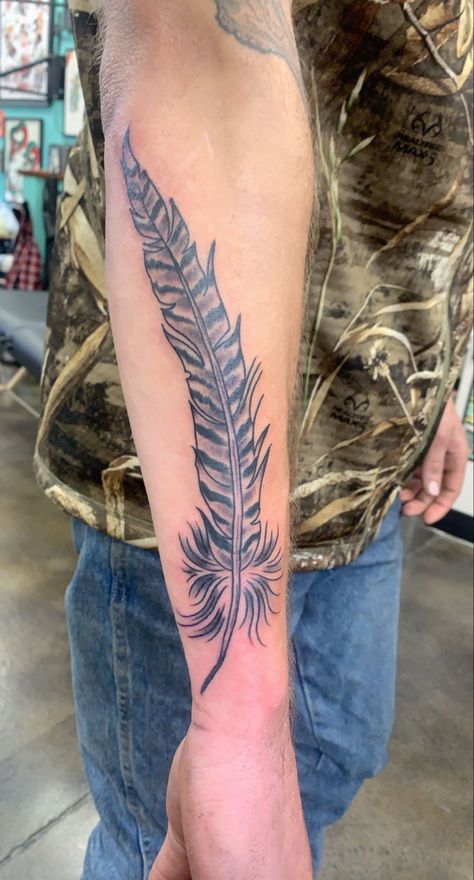 Pheasant Feather Tattoo Ideas, Quail Feather Tattoo, American Traditional Feather Tattoo, Pheasant Tattoo Feathers, Men Feather Tattoo, Pheasant Hunting Tattoo, Chicken Feather Tattoo, Pheasant Tattoo Ideas, Western Feather Tattoo