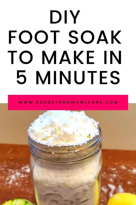 Epsom Salt Foot Soak, Homemade Foot Soaks, Diy Foot Soak, Foot Soak Recipe, Salt Scrubs, Wide Bowl, Diy Pedicure, Natural Recipes, Wide Mouth Mason Jars