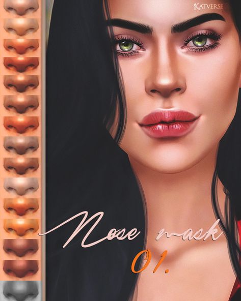 Sims 4 Nose Mask, Cc Skin, Alpha Girl, The Sims 4 Skin, Play Sims 4, Highlighter Set, Skin Details, Sims 4 Cc Skin, Nose Mask