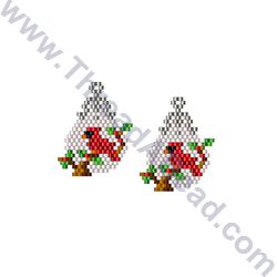 Cardinal Earring Bead Pattern By ThreadABead Beaded Bird Earrings, Beaded Birds, Beaded Bird, Wire Jewelry Rings, Stitch Earrings, Bead Earring, Bead Loom Pattern, Spirit Animals, Brick Stitch Earrings