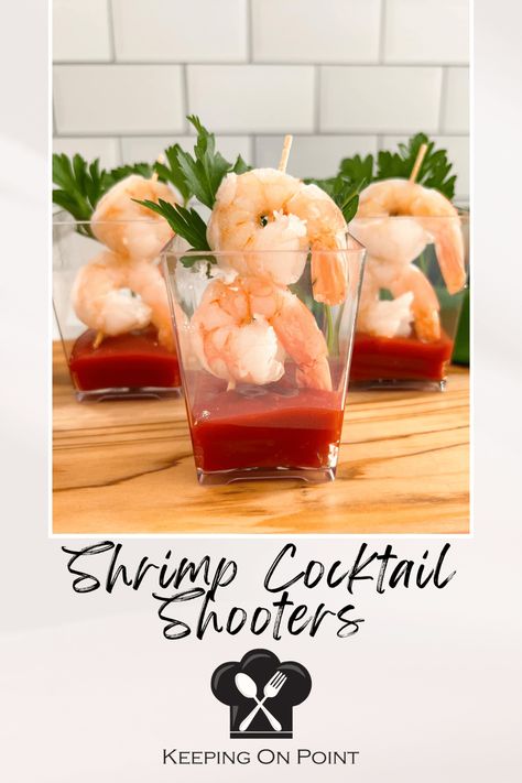 Shrimp Cocktail Shooters, Shrimp Cocktail Display, Shrimp Cocktail Cups, Shot Glass Appetizers, Easy Shrimp Cocktail, Shrimp Cocktail Appetizers, Cocktail Shrimp, Keeping On Point, Cocktail Shrimp Recipes