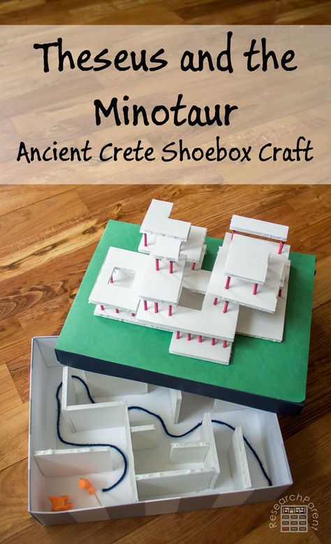 Theseus and the Minotaur shoebox craft for studying Ancient Greece and Ancient… Ancient Greece Crafts For Kids, Greek Mythology Crafts For Kids, Ancient Greece Ks2, Ancient Greece Crafts, Greece Crafts, Ancient Greece Projects, Ancient Greece For Kids, Theseus And The Minotaur, Knossos Palace