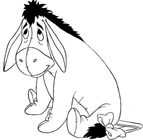 Eeyore Tattoo, Winnie The Pooh Coloring Pages, Pooh Coloring Pages, Eeyore Pictures, Winnie The Pooh Drawing, Pooh Pictures, Winnie The Pooh Pictures, Pooh And Friends, The Donkey