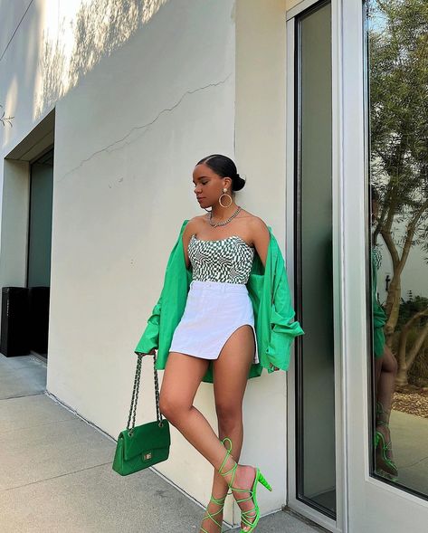 Talia on Instagram: “White & green combo - Top & heels via @misslolaofficial @misslola #lolababe #misslola #MLPartner ad. Discount Code: TALIA for 40% off! Top:…” Green Heels, Instagram White, Discount Code, White Green, Green Dress, Date Night, One Shoulder Dress, White Dress, One Shoulder